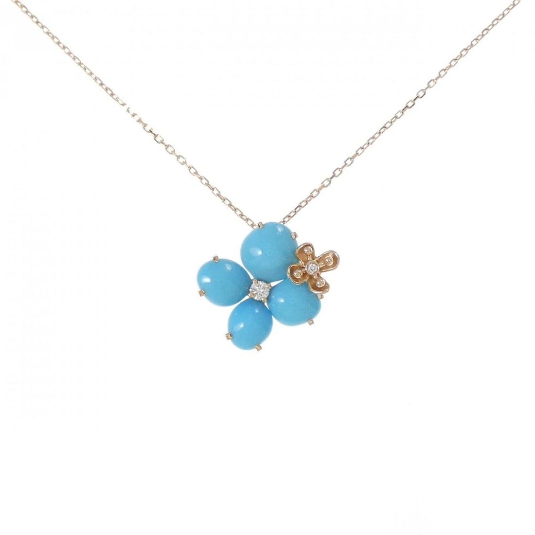 CHAUMET ORTANSIA NECKLACE: CHAUMET Ortansia Necklace Brand: CHAUMET Type: Necklace Material: 750 Pink Gold Main Stone Turquoise Color: Pink Gold Size: 38-42cm Accessories: None Accessories Notice: When purchasing