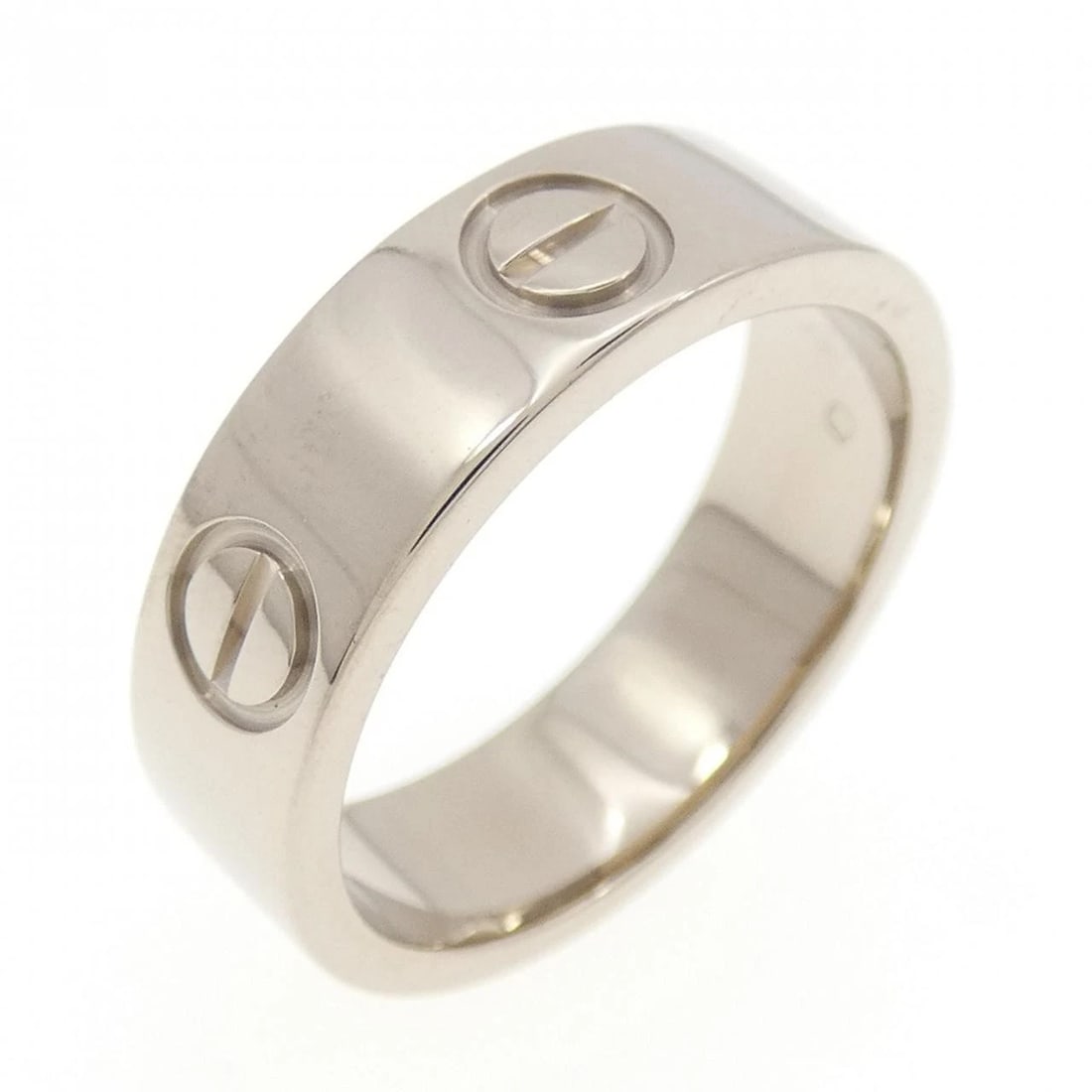 CARTIER LOVE RING: Cartier Love Ring Brand: Cartier Type: Ring Material: 750 White Gold Color: White Gold Size: 5.5 (US size) Accessories: None Accessories Notice: When purchasing pre-owned goods, please refer