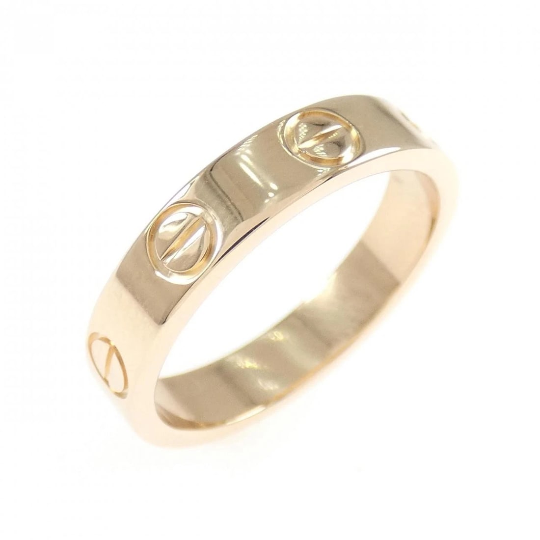 CARTIER MINI LOVE RING: Cartier Mini Love Ring Brand: Cartier Type: Ring Material: 750 Pink Gold Color: Pink Gold Size: 4-4.5 (US size) Accessories: None Accessories Notice: When purchasing pre-owned goods, please