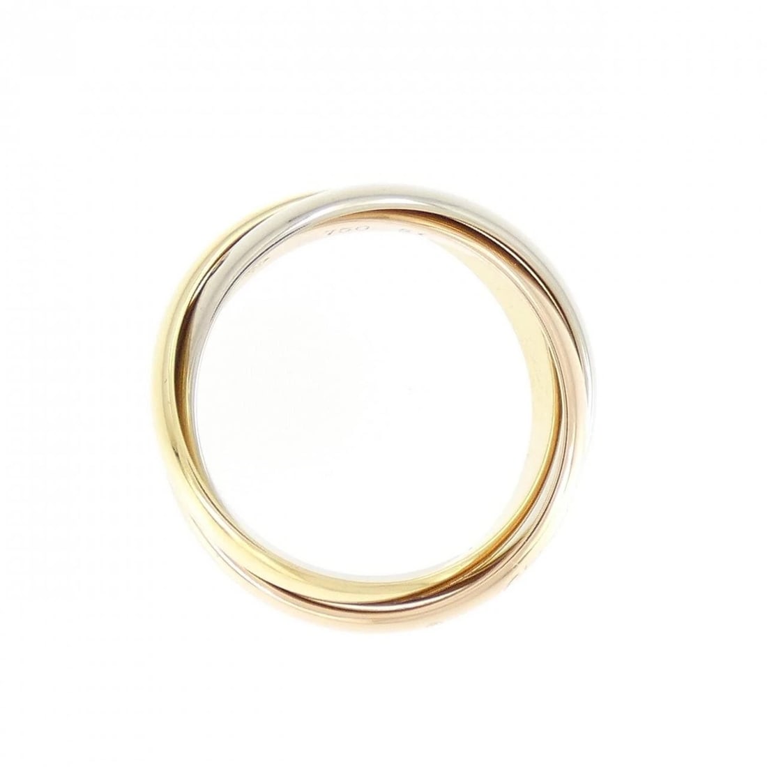CARTIER TRINITY RING: Cartier Trinity Ring Brand: Cartier Type: Ring Material: 750 Yellow Gold 750 White Gold 750 Pink Gold Color: Yellow Gold White Gold Pink Gold Size: 5.5 -6 (US size) Accessories: None Acces