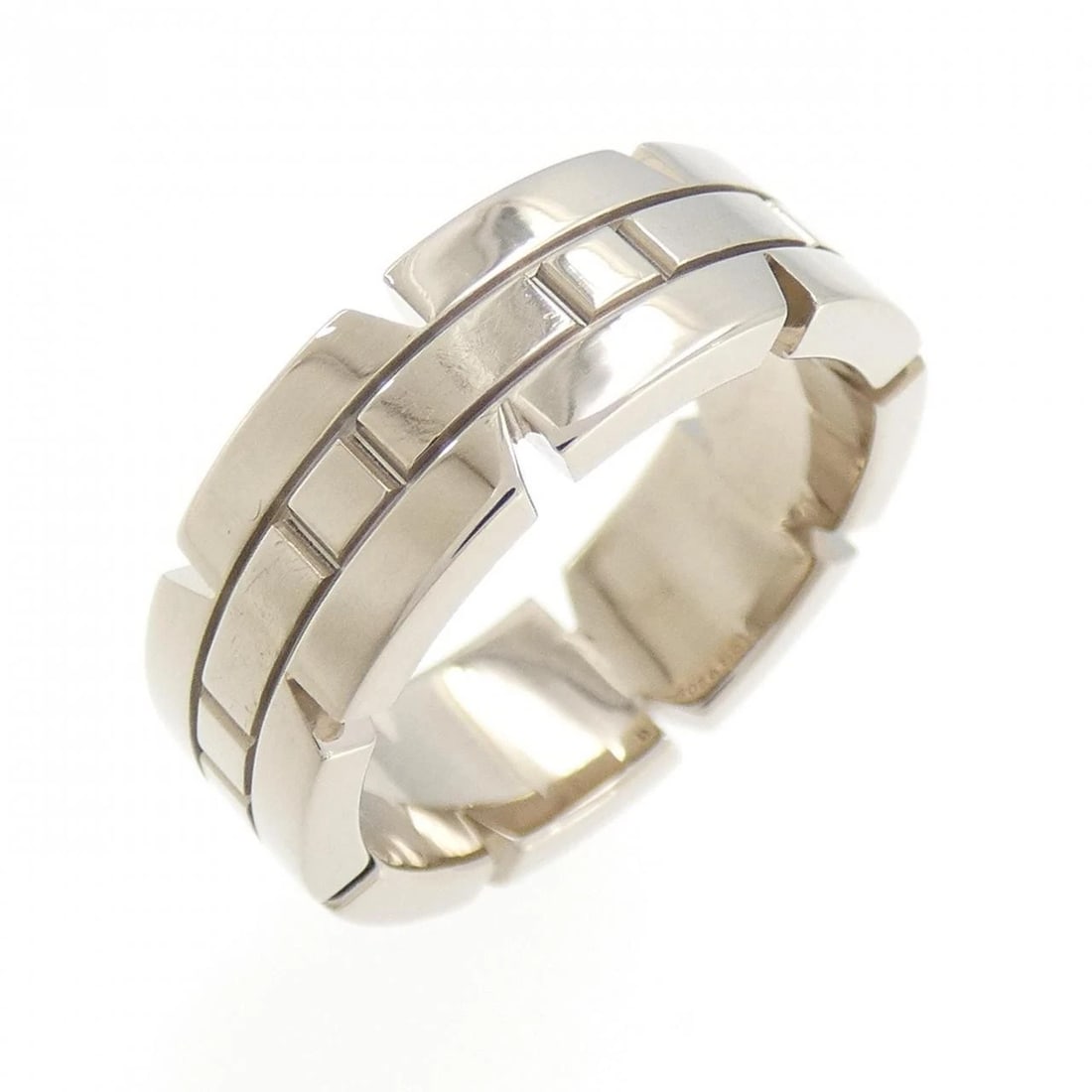 CARTIER TANK FRANCAISE SMALL RING: Cartier Tank Francaise Small Ring Brand: Cartier Type: Ring Material: 750 White Gold Color: White Gold Size: 4.5-5 (US size) Accessories: None Accessories Notice: When purchasing pre-owned