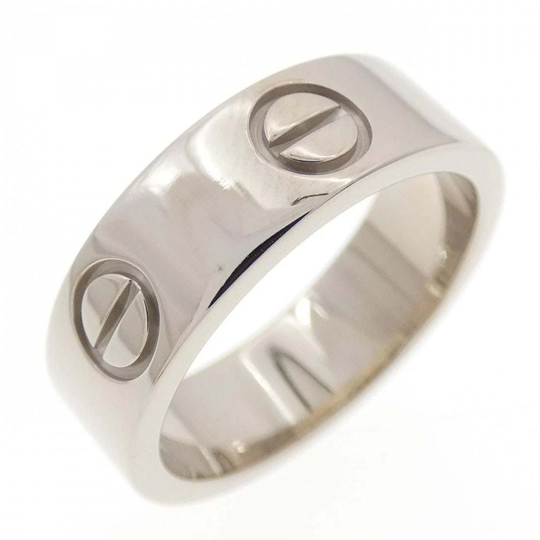 CARTIER LOVE RING: Cartier Love Ring Brand: Cartier Type: Ring Material: 750 White Gold Color: White Gold Size: 5 (US size) Accessories: None Accessories Notice: When purchasing pre-owned goods, please refer to