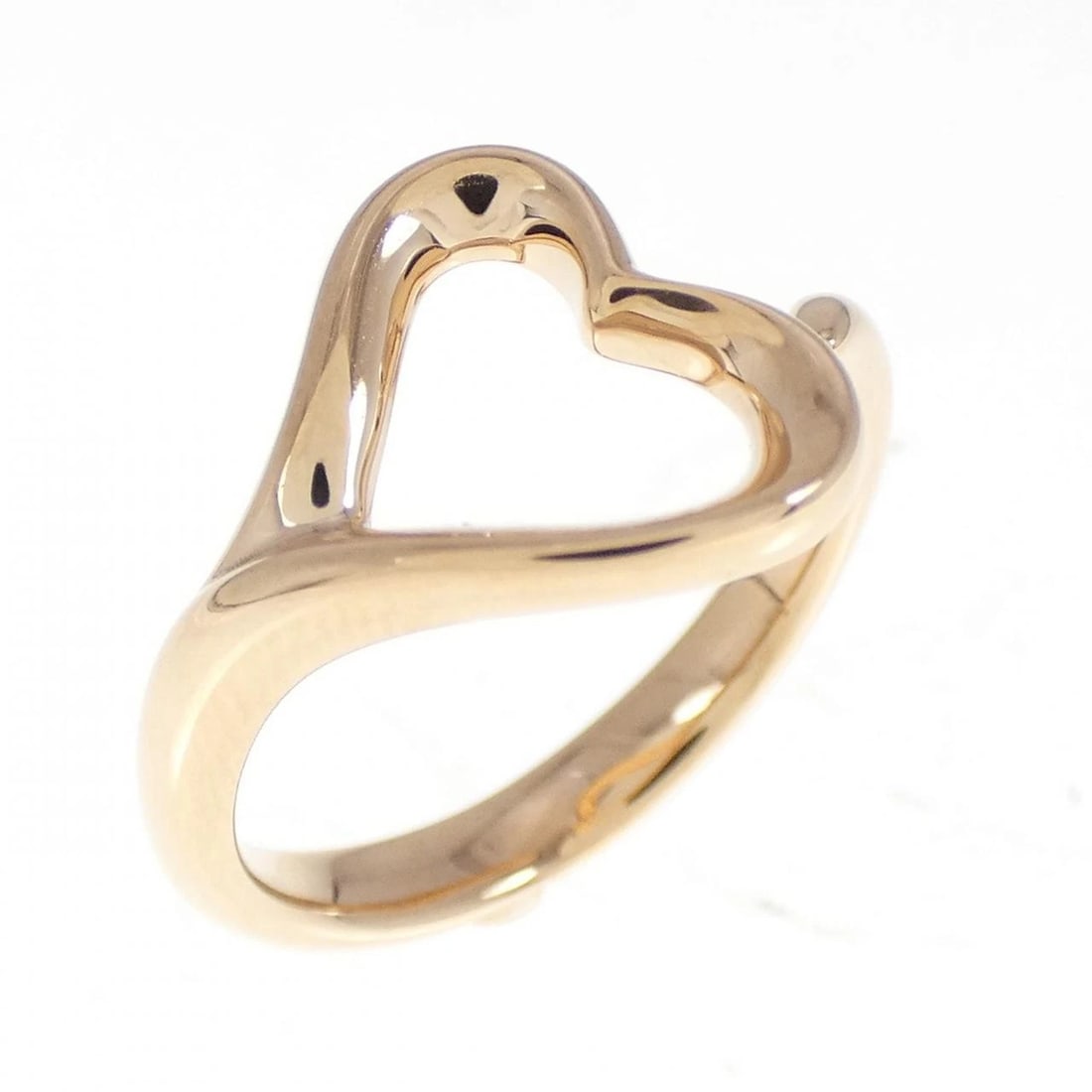 TIFFANY & CO. OPEN HEART RING: Tiffany & Co. Open Heart Ring Brand: Tiffany Type: Ring Material: 750 Pink Gold Color: Pink Gold Size: 5.5 (US size) Accessories: None Accessories Notice: When purchasing pre-owned goods,
