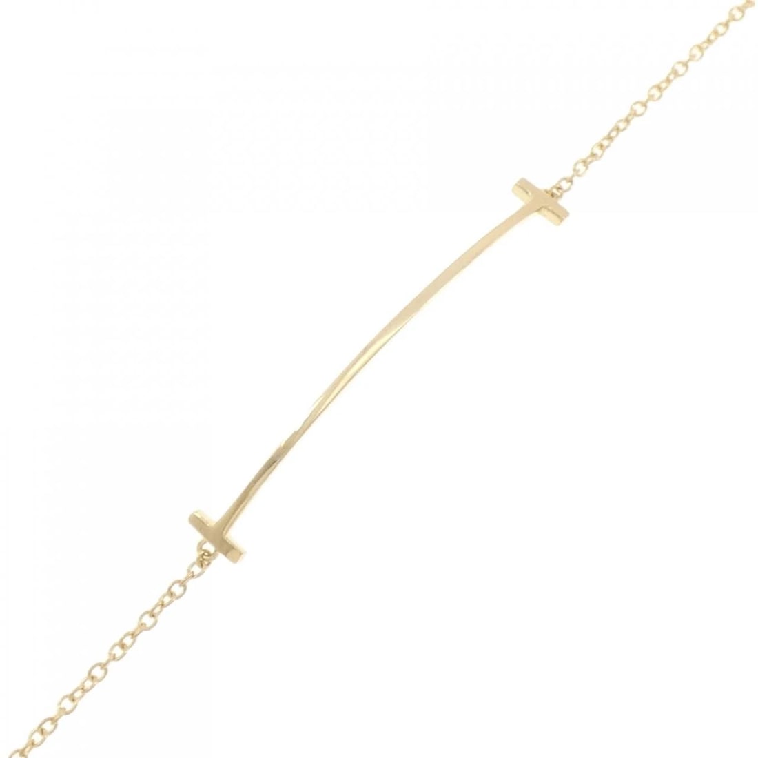 TIFFANY T SMILE BRACELET: Tiffany T Smile Bracelet Brand: Tiffany Type: Bracelet Material: 750 Yellow Gold Color: Yellow Gold Size: 15.5cm Accessories: None Accessories Notice: When purchasing pre-owned goods, please