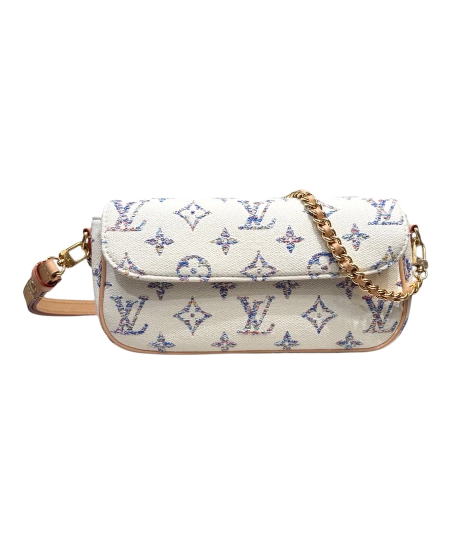 LOUIS VUITTON WALLET ON CHAIN IVY: LOUIS VUITTON Wallet on Chain Ivy Brand: LOUIS VUITTON Type: Handbag Material: Monogram Jacquard Canvas Color: White X Multicolor Size: H:11.0cm / W:22.0cm / D:5.0cm Accessories: None