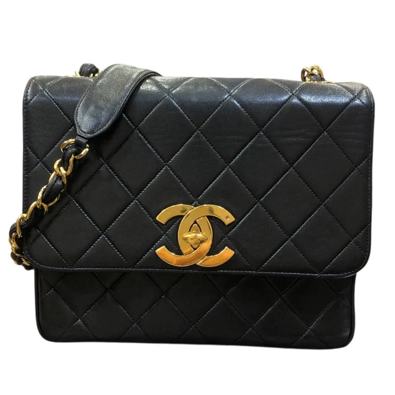 CHANEL CHAIN SHOULDER BLACK GHW LAMBSKIN (1 of 8)