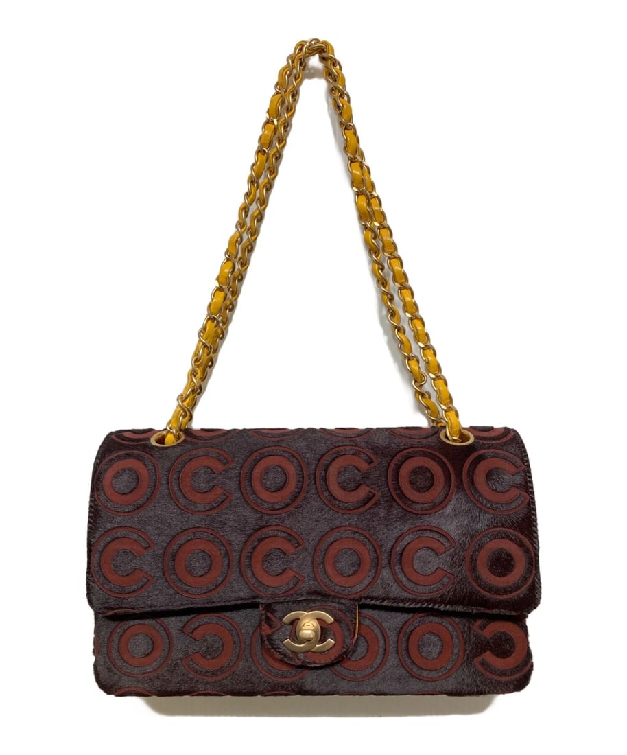 CHANEL COCO MARK CALF HAIR CHAIN SHOULDER BAG (1 of 7)