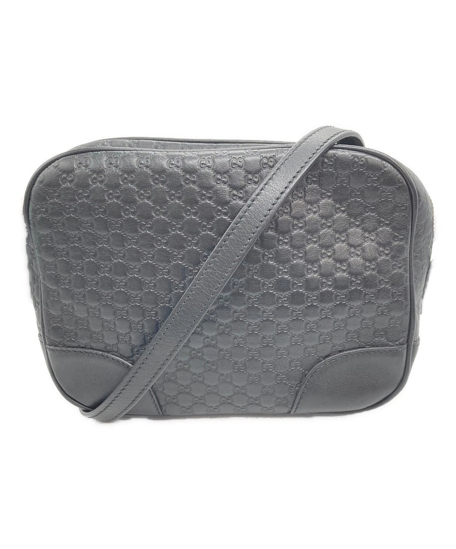 GUCCI MICRO GUCCISSIMA LEATHER SHOULDER BAG: GUCCI Micro Guccissima Leather Shoulder Bag Brand: GUCCI Type: Handbag Material: none Color: Black Size: H:15cm / W:22cm / D:7cm Accessories: None Accessories Notice: When purchasing