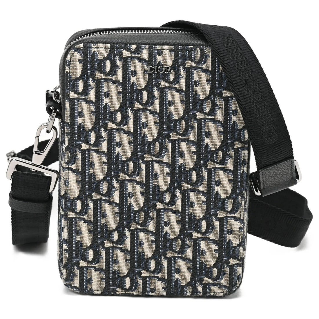 CHRISTIAN DIOR DIOR OBLIQUE ZIP POUCH MESSENGER BAG: Christian Dior DIOR Oblique Zip Pouch Messenger Bag Brand: Christian Dior Type: Bag Material: Dior Oblique Jacquard Color: Beige/Black Size: W12.5×H17.5×D4.5cm Accessories: None Accessories