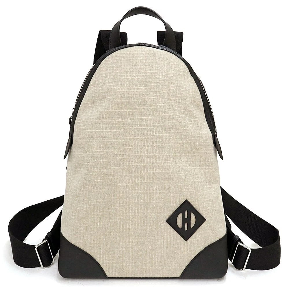 HERMES SAC A DOS ALLBACK T&C VEAU SWIFT TOILE H: HERMES Sac a Dos Allback T&C Veau Swift Toile H Brand: HERMES Type: Handbag Material: Vaux Swift / Toile Bivouac Color: Ficelle (Beige) X Black Size: W: 30cm x H: 39cm x D: 11cm Handle: 20cm