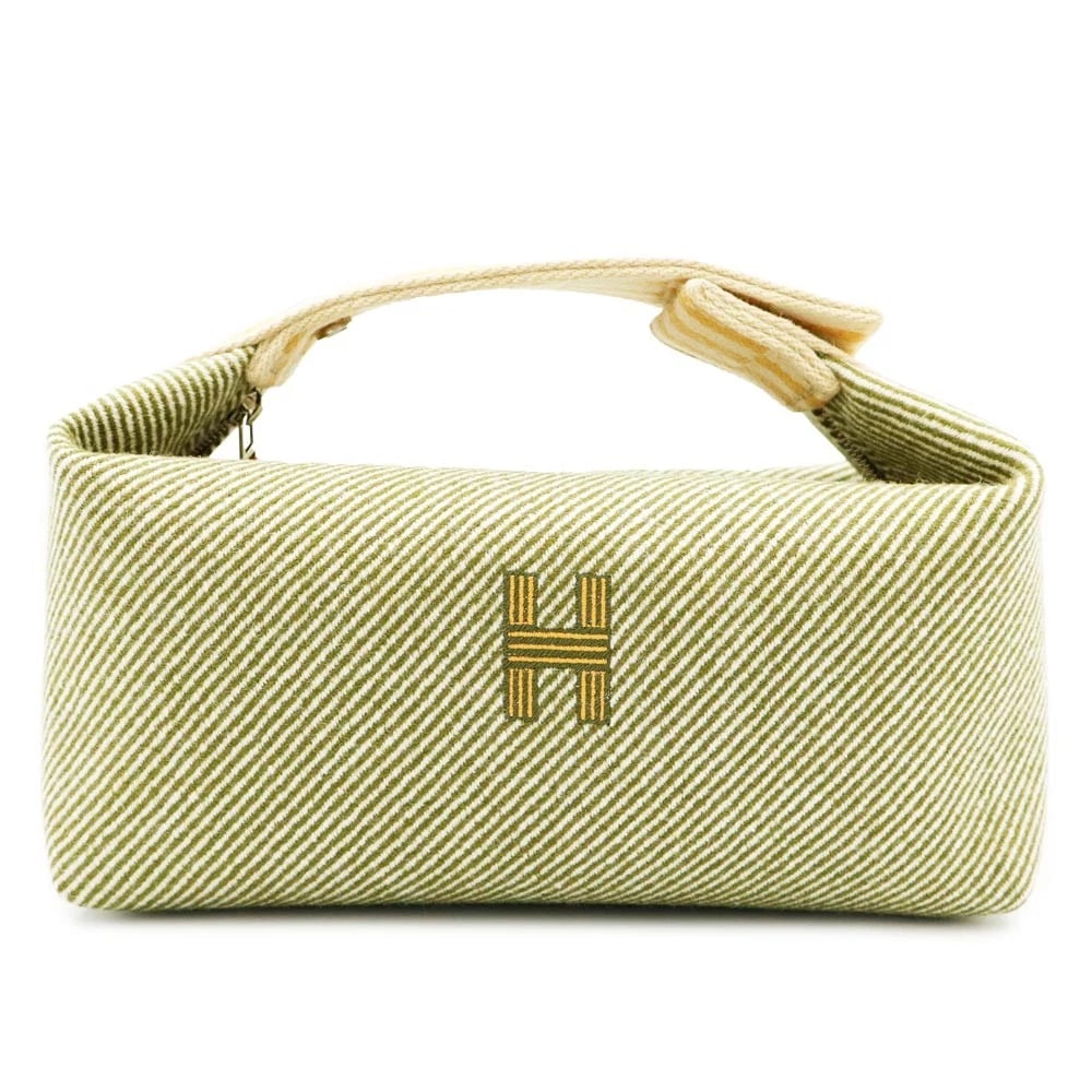 HERMES BRIDE A BRAC PM H NATTÉ VANITY HANDBAG: HERMES Bride a Brac PM H Natté Vanity Handbag Brand: HERMES Type: Handbag Material: Cotton (Lining) Color: Vert Foret Size: W:21cm x H:15cm x D:12cm Handle:16cm Accessories: None Accessori