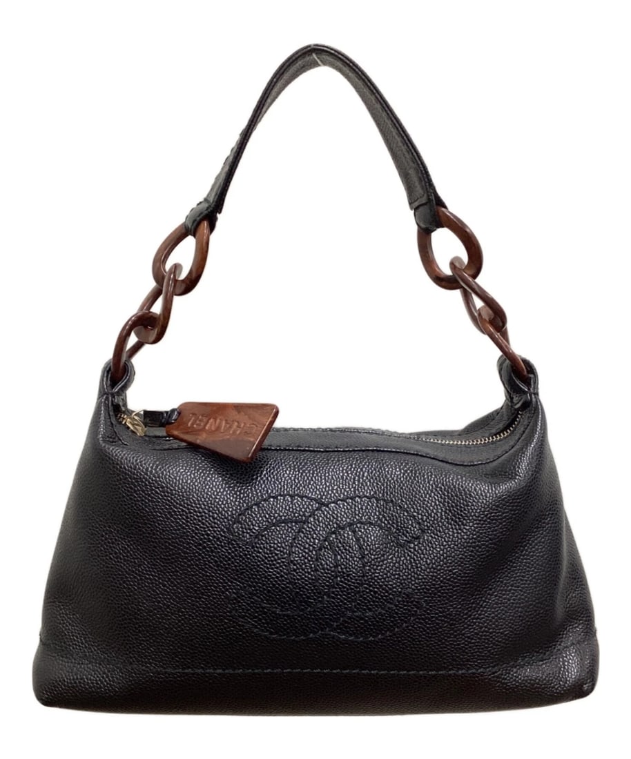 CHANEL ONE SHOULDER BAG: CHANEL One Shoulder Bag Brand: CHANEL Type: Handbag Material: Caviar Skin Color: Black Size: H:16cm / W:31cm / D:11cm [ Handle size ] 18cm Accessories: None Accessories Notice: When