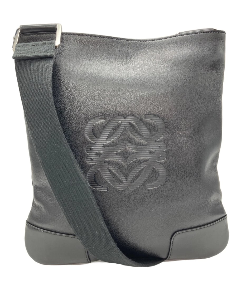 LOEWE ANAGRAM SHOULDER BAG: LOEWE Anagram Shoulder Bag Brand: LOEWE Type: Handbag Material: Leather Color: Black Size: H:26.5cm / W:24.0cm Accessories: None Accessories Notice: When purchasing pre-owned goods, please