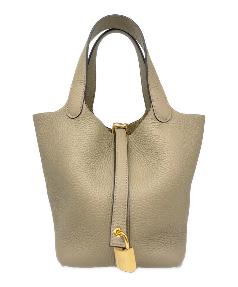 HERMES PICOTIN LOCK PM/SHW/TAURILLON CLEMENCE/: HERMES Picotin Lock PM/SHW/Taurillon Clemence/ Brand: HERMES Type: Handbag Material: Taurillon Clemence Color: Trench Size: H:19cm / W:13.5cm / D:18cm [ Handle size ] 11cm Accessories: None