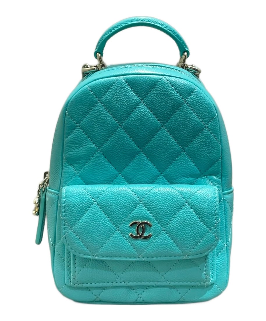 CHANEL MATELASSÉ CLASSIC MINI BAG: CHANEL Matelassé Classic Mini Bag Brand: CHANEL Type: Handbag Material: Caviar Skin Color: Sky Blue Size: H:17.5cm / W:12cm / D:6cm Accessories: None Accessories Notice: When purchasing