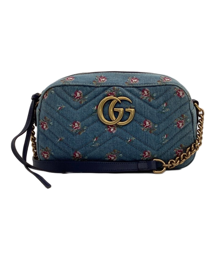 GUCCI GG MARMONT DENIM CHAIN SHOULDER BAG (1 of 9)