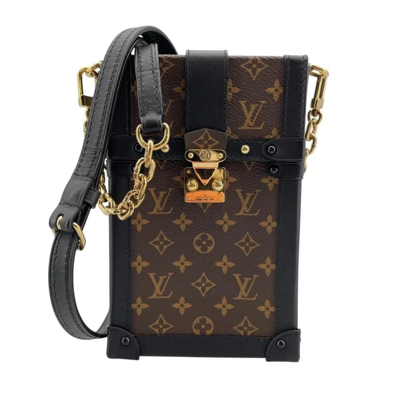 LOUIS VUITTON POCHETTE TRUNK VERTICAL BROWN MONOGRAM: LOUIS VUITTON Pochette Trunk Vertical Brown Monogram Brand: LOUIS VUITTON Type: Handbag Material: Monogram Color: Brown Size: W: 11cm / H: 17cm / D: 3.5cm / Shoulder: 113-123cm Accessories: None