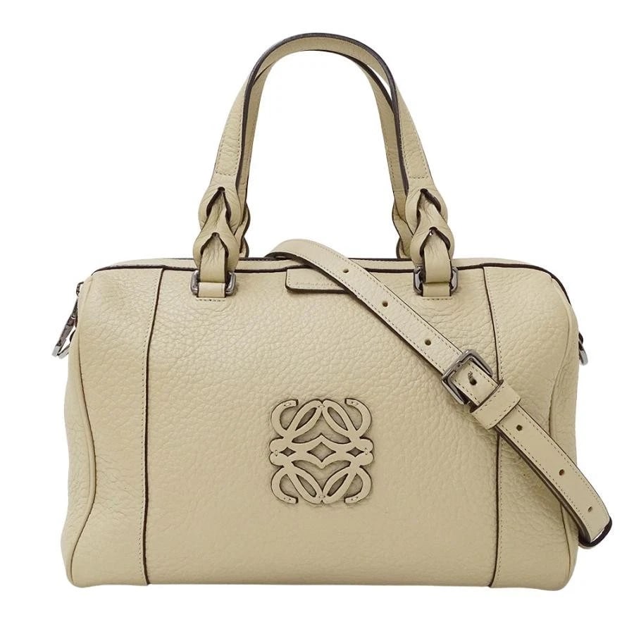 LOEWE ANAGRAM FUSTA 25 BEIGE MINI BOSTON BAG HANDBAG SHOULDER BAG: Loewe Anagram Fusta 25 Beige Mini Boston Bag Handbag Shoulder Bag Brand: Loewe Type: Handbag Material: Leather Color: Beige Size: W: 25cm (bottom) / H: 20cm (center) / D: 13cm (bottom of side) / H