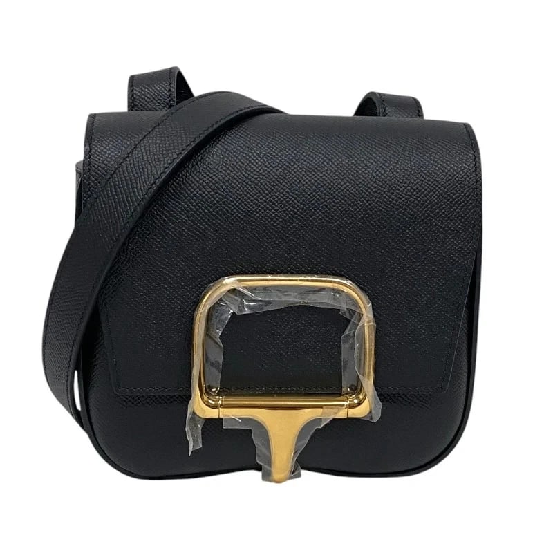 HERMES DELLA CAVALLERIA MINI B STAMP BLACK: HERMES Della Cavalleria Mini B Stamp Black Brand: HERMES Type: Handbag Material: Epson Color: Black/GD Hardware Size: W: 16.5cm / H: 16cm / D: 5cm / Shoulder: 95-116cm Accessories: None Ac