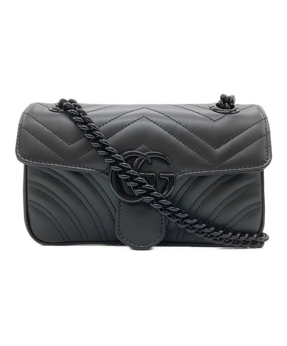 GUCCI GG MARMONT SMALL SHOULDER BAG: GUCCI GG Marmont Small Shoulder Bag Brand: GUCCI Type: Handbag Material: none Color: Black Size: H:11cm / W:22cm / D:6cm Accessories: None Accessories Notice: When purchasing pre-owned goods,