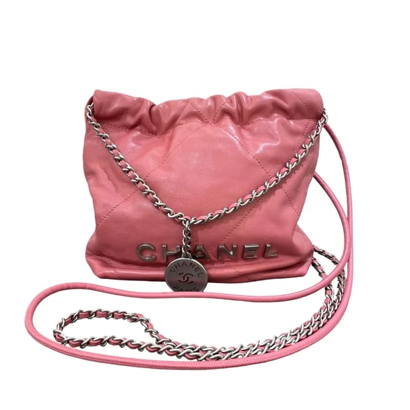 CHANEL MINI PINK/SHW SHINY CALFSKIN: CHANEL Mini Pink/SHW Shiny Calfskin Brand: CHANEL Type: Handbag Material: Shiny Calfskin Color: Pink // SV Hardware Size: W: 17.5cm / H: 19cm / D: 5.5cm / Shoulder: 120.5cm Accessories: None