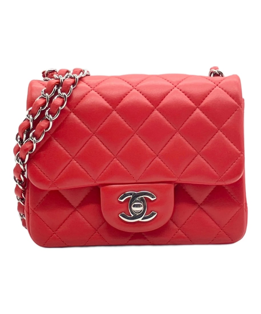CHANEL MINI MATELASSÉ CHAIN SHOULDER BAG: CHANEL Mini Matelassé Chain Shoulder Bag Brand: CHANEL Type: Handbag Material: Lambskin Color: Red Size: H:13.0cm / W:17.0cm / D:8.0cm Accessories: None Accessories Notice: When purchasing