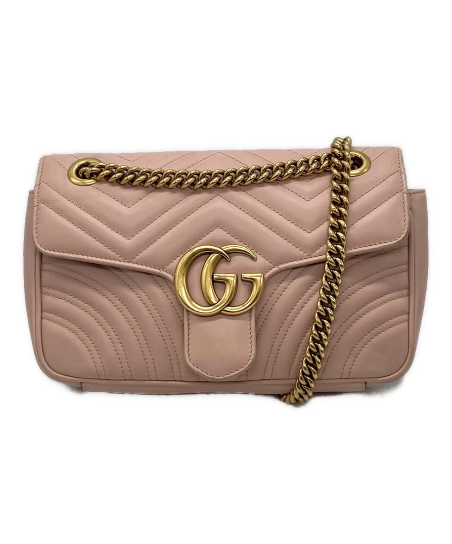 GUCCI SHOULDER BAG: GUCCI Shoulder Bag Brand: GUCCI Type: Handbag Material: none Color: Pink Size: H:16cm / W:26cm / D:7cm [ Handle size ] Accessories: None Accessories Notice: When purchasing pre-owned goods,