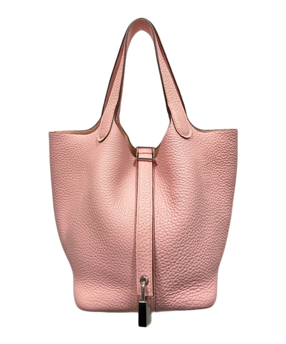 HERMES PICOTIN LOCK PM IN CLEMENCE LEATHER: HERMES Picotin Lock PM in Clemence Leather Brand: HERMES Type: Handbag Material: Taurillon Clemence Color: Rose Sakura / Pink Size: H:17.0cm / W:13.5cm / D:18.0cm [ Handle size ] 13.0cm 