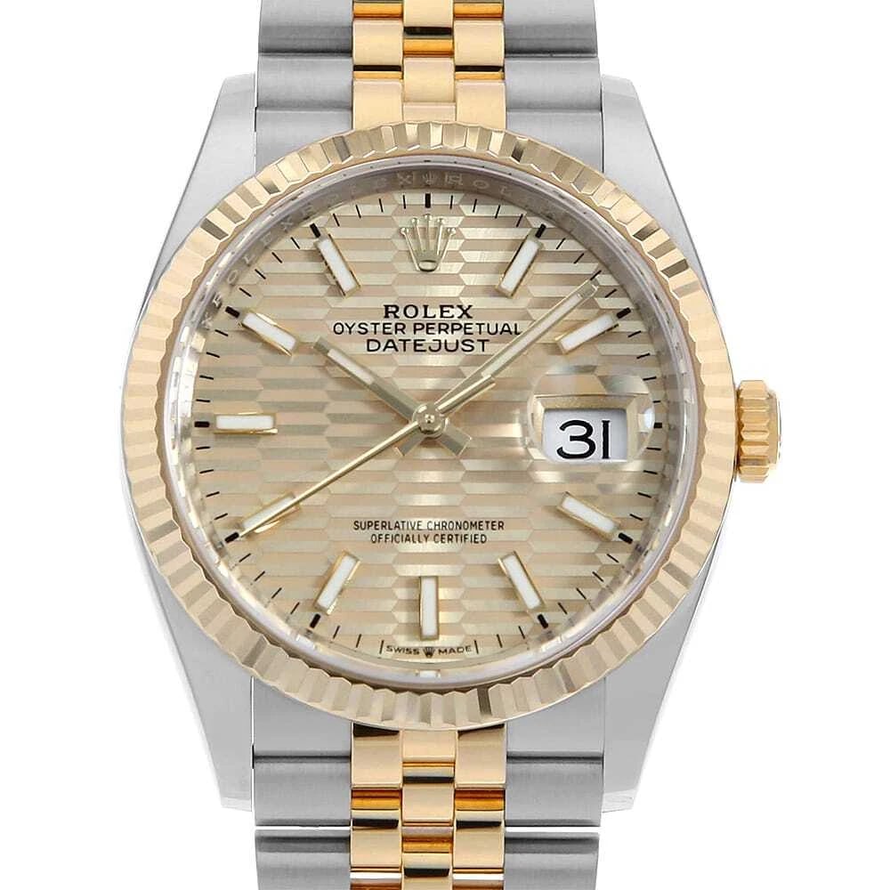 ROLEX DATEJUST GOLD FLUTED MOTIF BAR JUBILEE BRACELET WATCH (1 of 7)