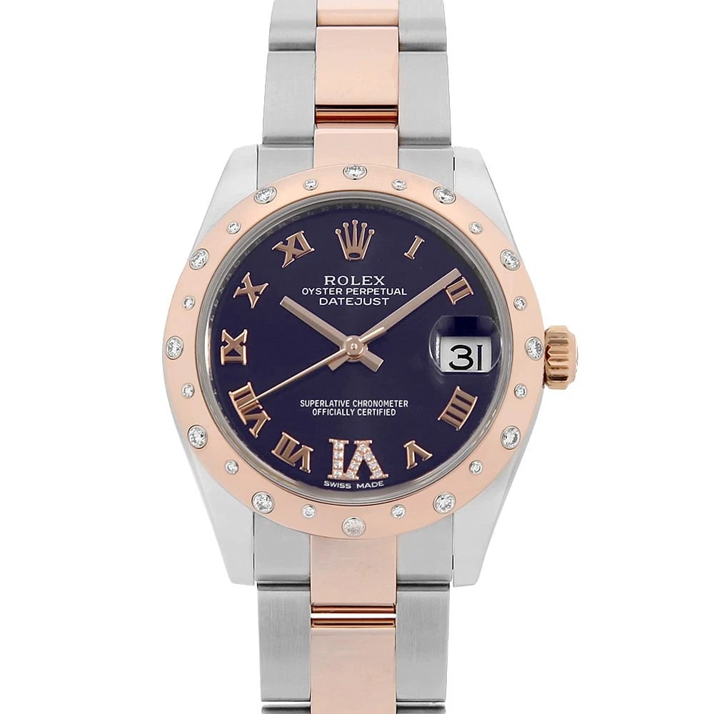 ROLEX DATEJUST DIAMOND NAVY WATCH: ROLEX Datejust Diamond Navy Watch Brand: ROLEX Type: Wrist watch Material: Band Material Stainless Steel/Pink Gold, Case Material Stainless Steel Color: Dial Color Navy Blue Size: Band Size 18cm (