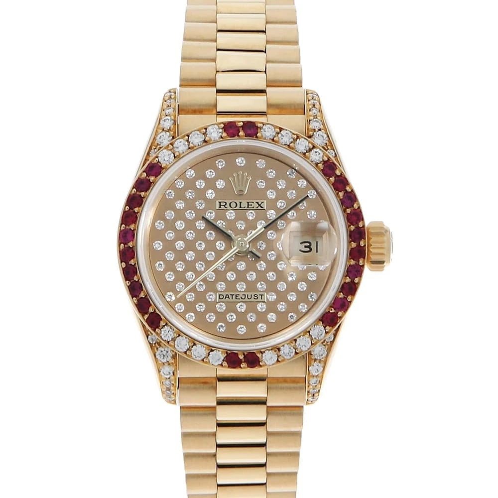 ROLEX DATEJUST BEZEL LUG CHAMPAGNE DIAMOND WATCH (1 of 6)