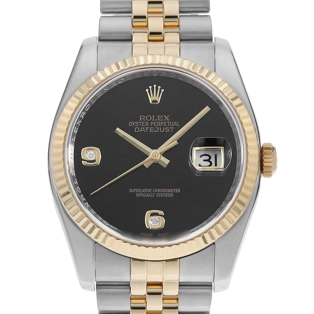 ROLEX DATEJUST BR ONYX M R WATCH: ROLEX Datejust BR onyx M r Watch Brand: ROLEX Type: Wrist watch Material: Band Material Stainless Steel/Yellow Gold, Case Material Stainless Steel Color: Dial Color Onyx Size: Band Size 18cm (7.1i
