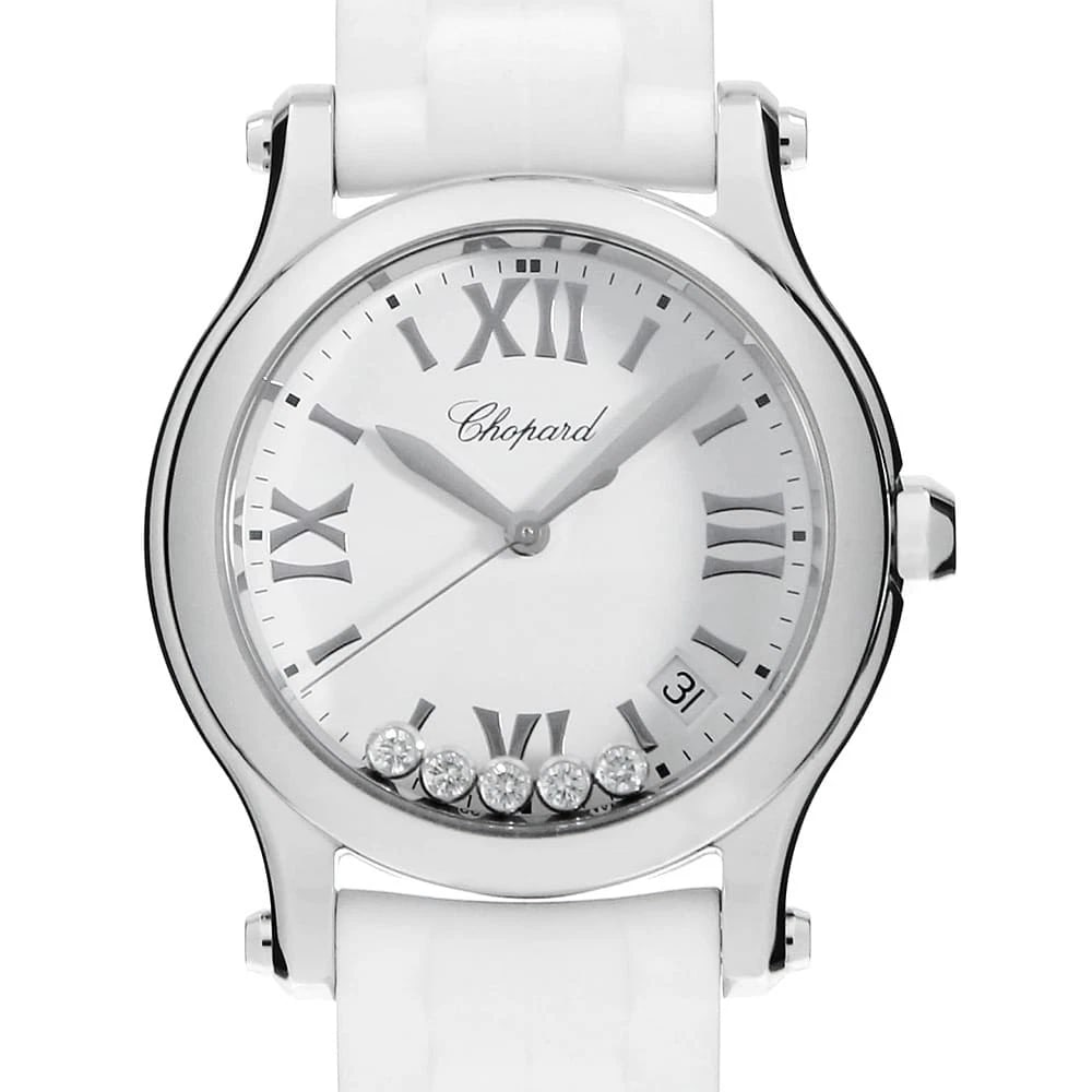 CHOPARD HAPPY SPORTS WATCH: Chopard Happy sports Watch Brand: Chopard Type: Wrist watch Material: Band Material rubber, Case Material Stainless Steel Color: Dial Color White Size: Band Size NONE, Case Size Case:W36mm Access