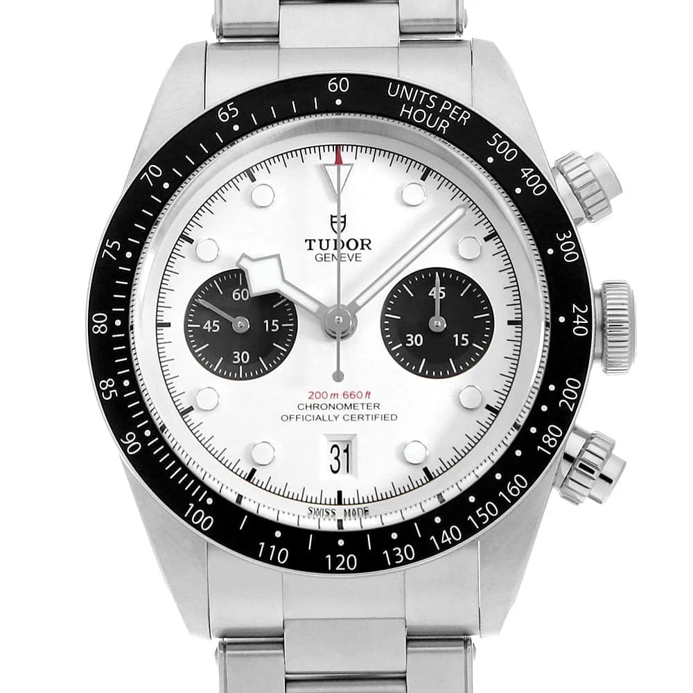 TUDOR BLACK BAY CHRONO WATCH: TUDOR Black Bay Chrono Watch Brand: TUDOR Type: Wrist watch Material: Band Material Stainless Steel, Case Material Stainless Steel Color: Dial Color Opaline Size: Band Size 21cm (8.3inch), Case Si