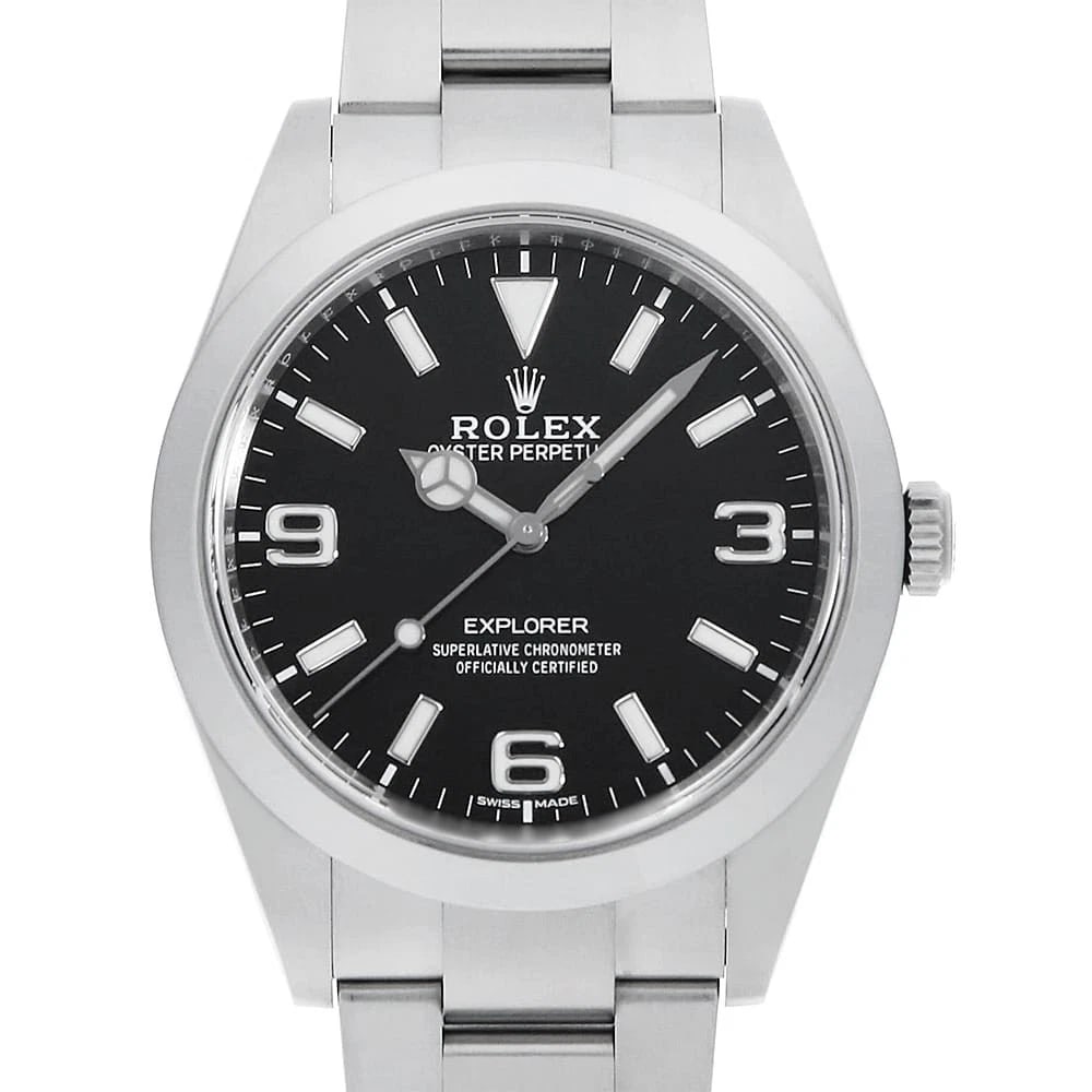 ROLEX EXPLORER I LATE MODEL WHITE BLACK WATCH (1 of 7)