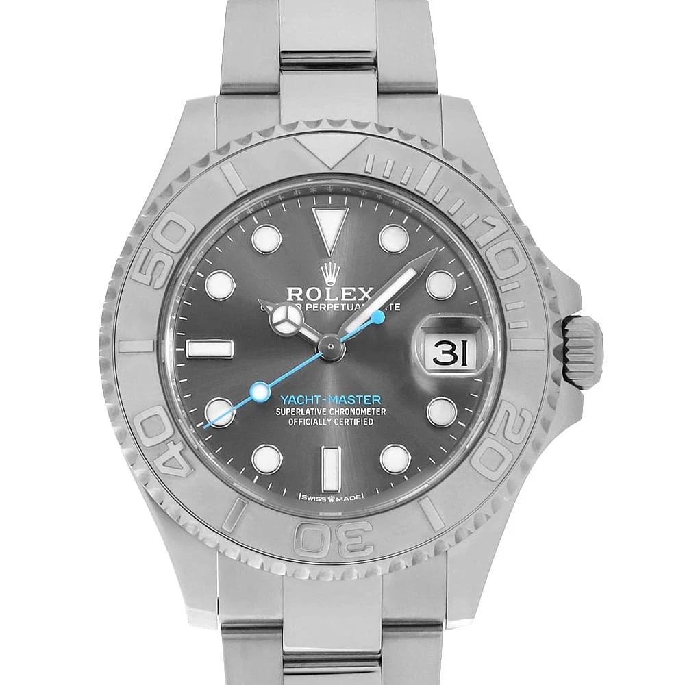 ROLEX YACHT MASTER ROLESIUM WATCH: ROLEX Yacht Master RolesiumWatch Brand: ROLEX Type: Wrist watch Material: Band Material Stainless Steel, Case Material Stainless Steel Color: Dial Color Slate Size: Band Size 18cm (7.1inch), Case