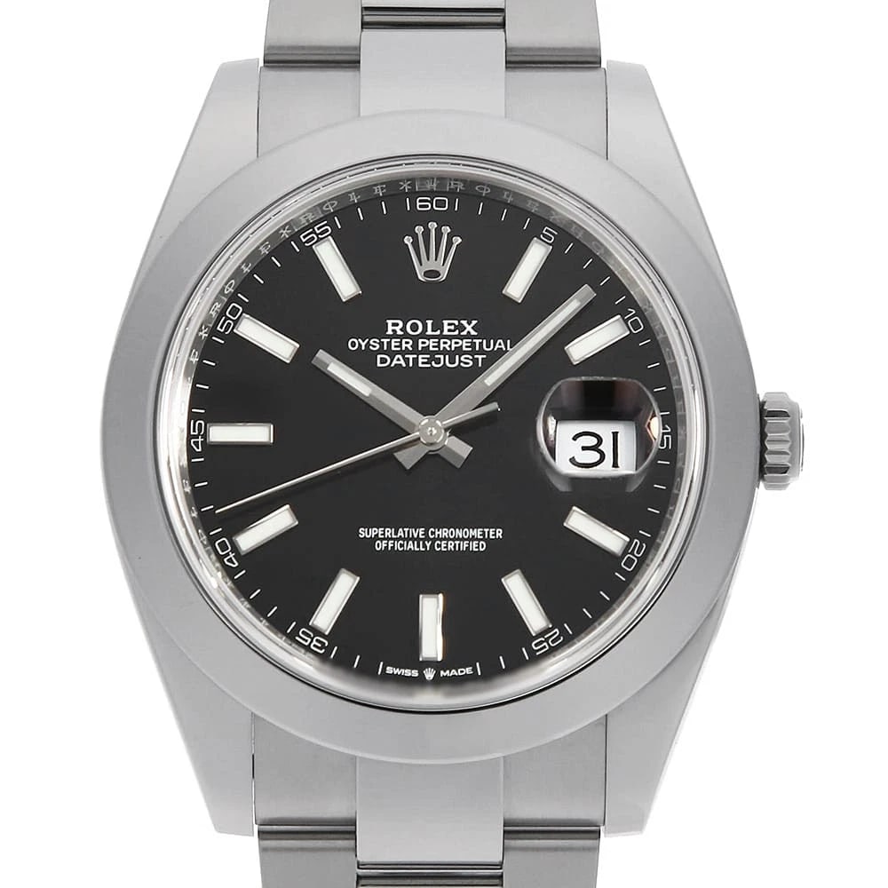 ROLEX DATEJUST BLACK BAR OYSTER BREATH WATCH: ROLEX Datejust black Bar oyster breathWatch Brand: ROLEX Type: Wrist watch Material: Band Material Stainless Steel, Case Material Stainless Steel Color: Dial Color Black Size: Band Size 19cm (7.5i