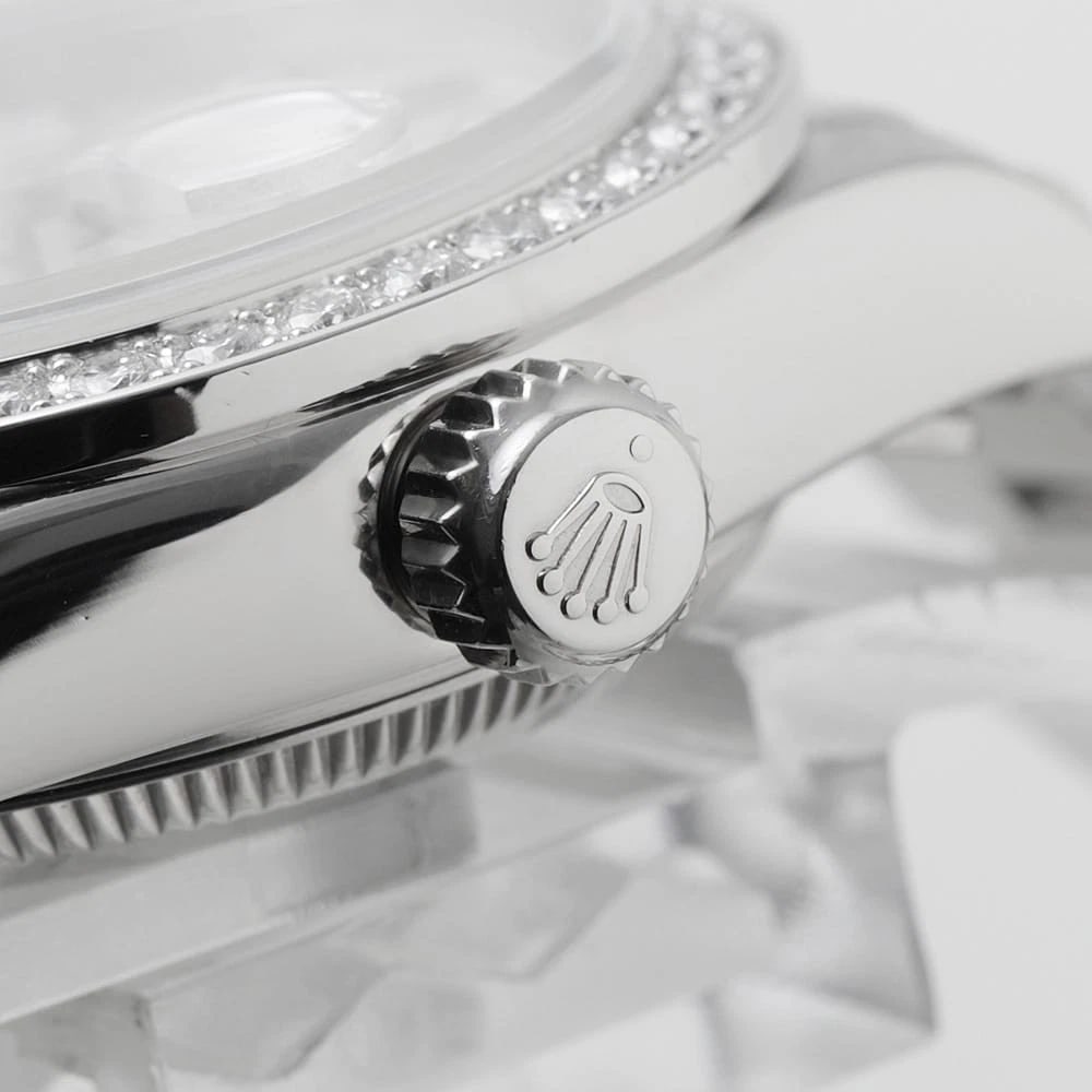 ROLEX DATEJUST BEZEL DIAMOND SILVER WATCH - 3