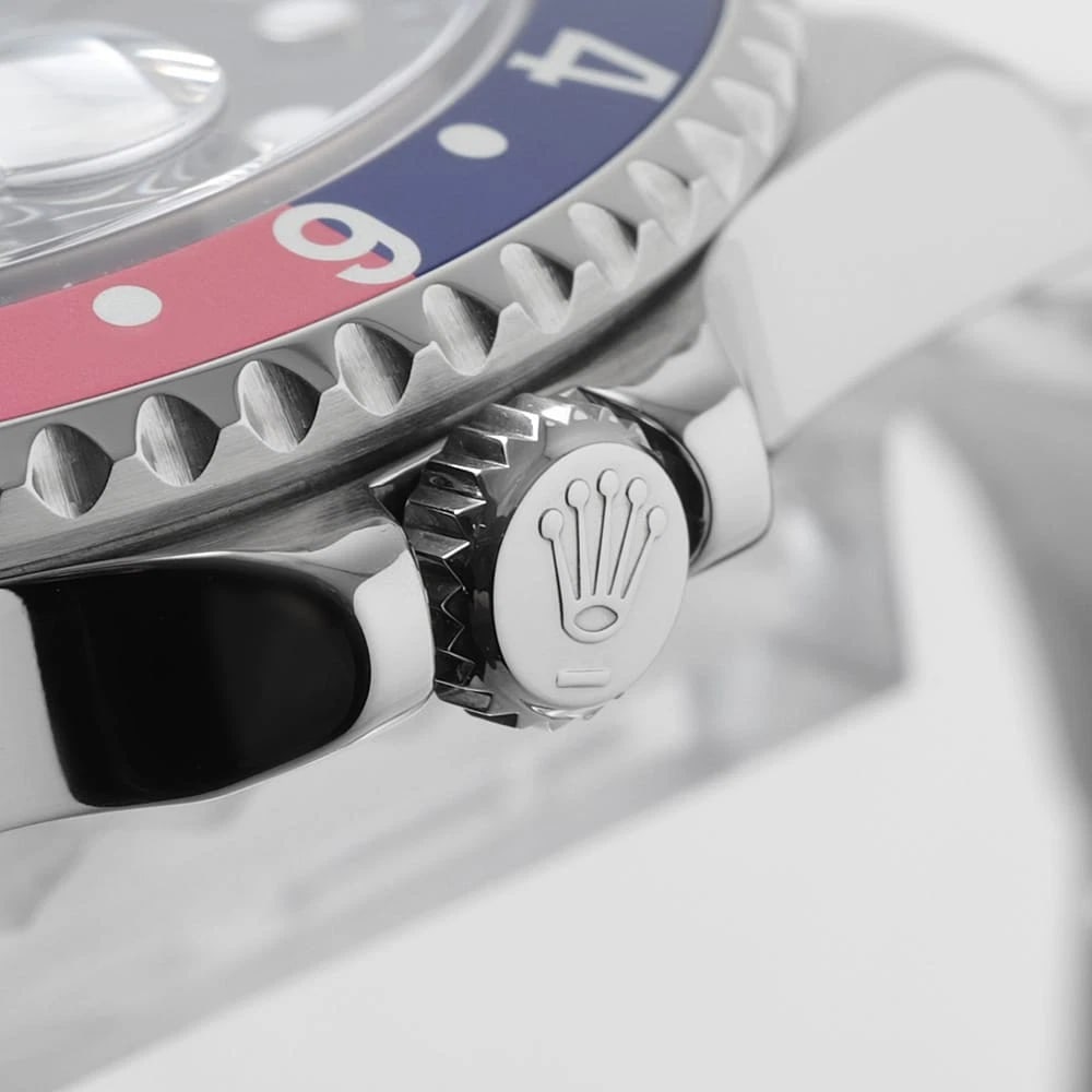 ROLEX GMT MASTER II RED AND BLUE BEZEL BLACK STICK WATCH - 6