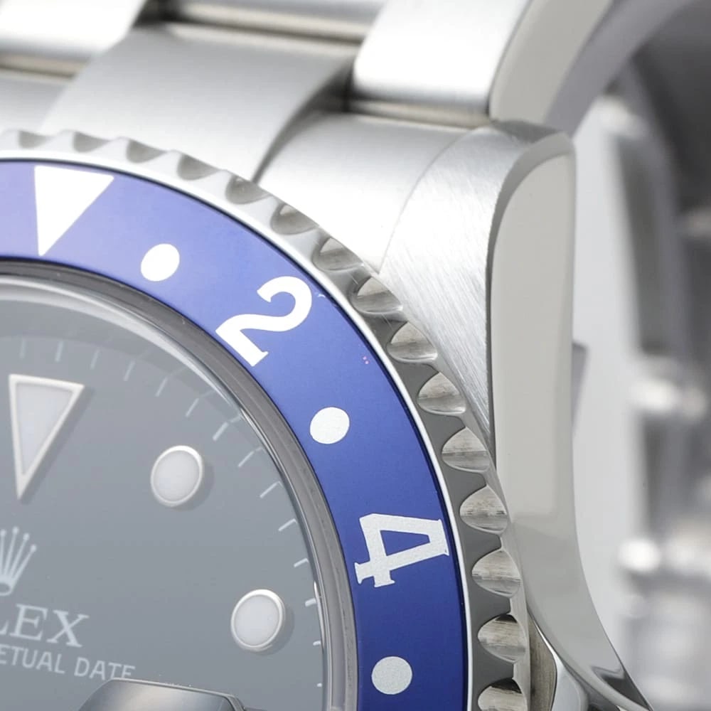 ROLEX GMT MASTER II RED AND BLUE BEZEL BLACK STICK WATCH - 7