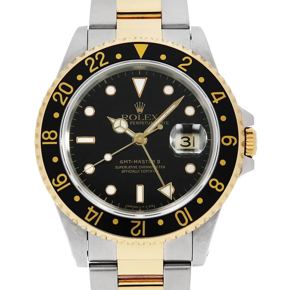 ROLEX GMT MASTER II BLACK ALL TRITIUM SINGLE BUCKLE OYSTER BRACE WATCH (1 of 5)