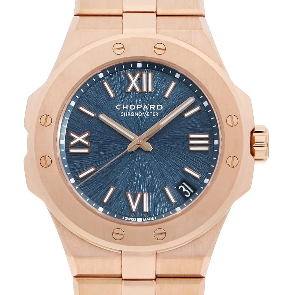 CHOPARD ALPINE EAGLE WATCH: Chopard alpine eagle Watch Brand: Chopard Type: Wrist watch Material: Band Material Rose Gold, Case Material Rose Gold Color: Dial Color Blue Size: Band Size 19cm (7.5inch), Case Size