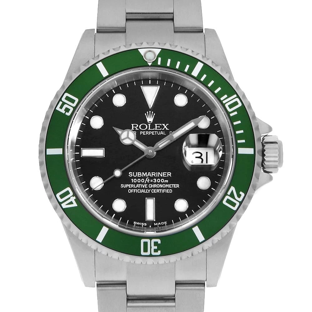 ROLEX SUBMARINER DATE BLACK WIDE SWISS WATCH (1 of 6)