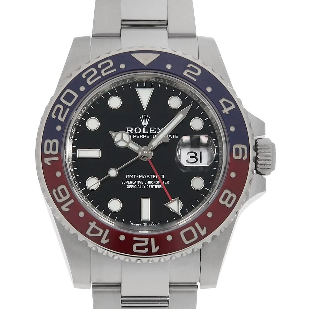 ROLEX GMT MASTER II BLACK OYSTER BRACELET WATCH: ROLEX GMT Master II black oyster braceletWatch Brand: ROLEX Type: Wrist watch Material: Band Material Stainless Steel, Case Material Stainless Steel Color: Dial Color Black Size: Band Size 19.5cm
