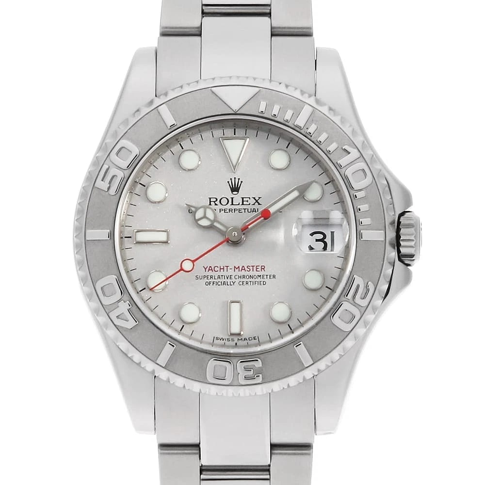 ROLEX YACHT MASTER SILVER WATCH: ROLEX Yacht master Silver, Watch Brand: ROLEX Type: Wrist watch Material: Band Material Stainless Steel, Case Material Stainless Steel Color: Dial Color Silver Size: Band Size 17.5cm