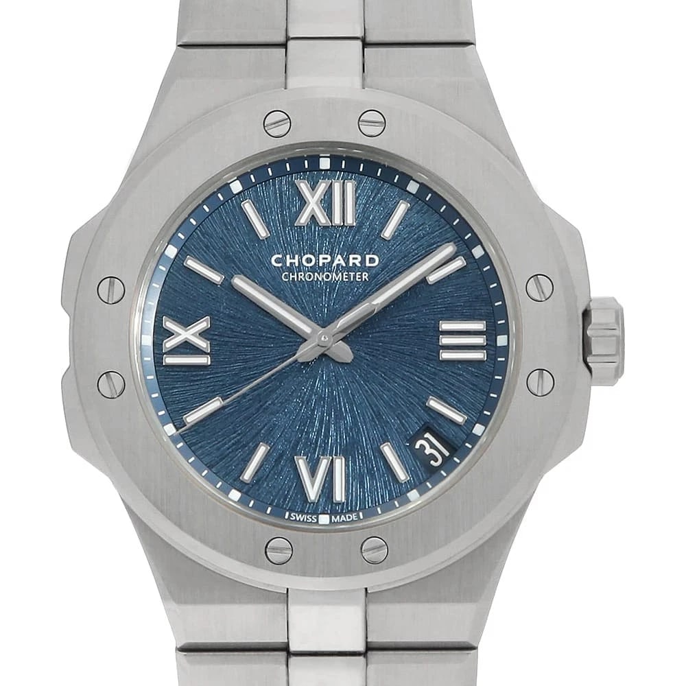 CHOPARD ALPINE EAGLE WATCH: Chopard alpine eagle Watch Brand: Chopard Type: Wrist watch Material: Band Material Stainless Steel, Case Material Stainless Steel Color: Dial Color Blue Size: Band Size 18cm (7.1inch), Case