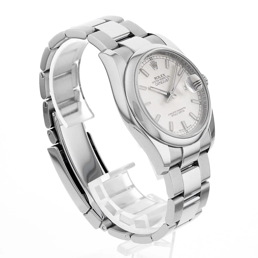 ROLEX DATEJUST SILVER WATCH - 3
