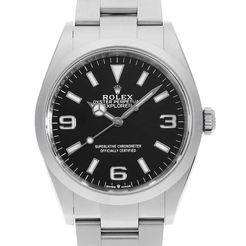 ROLEX EXPLORER BLACK WATCH: ROLEX Explorer black Watch Brand: ROLEX Type: Wrist watch Material: Band Material Stainless Steel, Case Material Stainless Steel Color: Dial Color Black Size: Band Size 18.5cm (7.3inch), Case Size