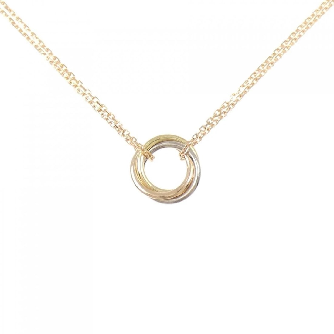 CARTIER TRINITY NECKLACE: Cartier Trinity Necklace Brand: Cartier Type: Necklace Material: 750 Yellow Gold 750 White Gold 750 Pink Gold Color: Yellow Gold White Gold Pink Gold Size: 37-41cm Accessories: None