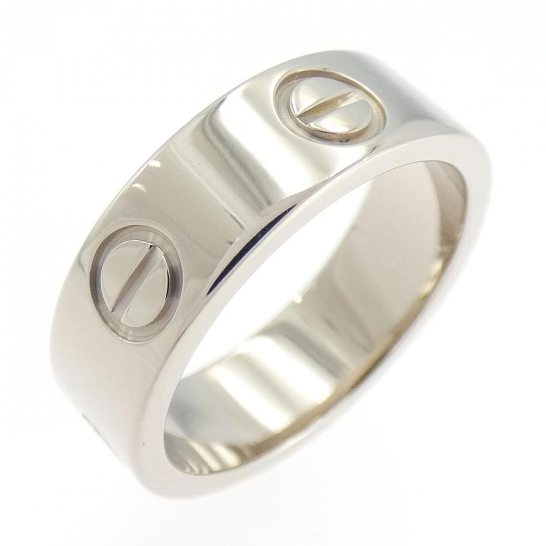 CARTIER LOVE RING: Cartier Love Ring Brand: Cartier Type: Ring Material: 750 White Gold Color: White Gold Size: 5 (US size) Accessories: None Accessories Notice: When purchasing pre-owned goods, please refer to